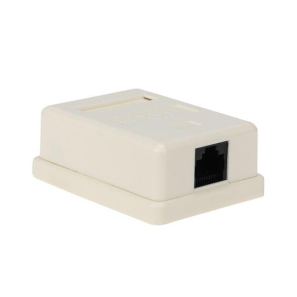 Розетка компьютерная 1-м ОП RJ45 кат.5E UTP неэкранир. бел. Rexant 03-0121 (212328)