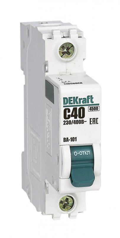Выключатель автоматический модульный 1п C 40А 4.5кА ВА-101 DEKraft 11058DEK (121905)
