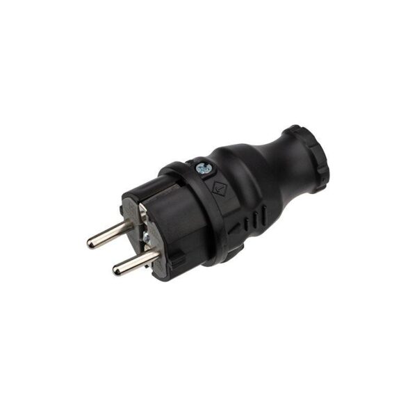 Вилка прямая влагозащ. с/з 16А IP44 каучук Rexant 111-001 (1356169)