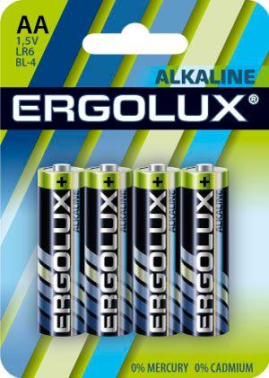 Элемент питания алкалиновый AA/LR6 1.5В Alkaline BL-4 (блист.4шт) Ergolux 11748 (477262)