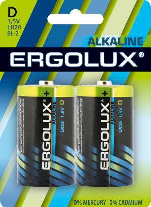 Элемент питания алкалиновый D/LR20 1.5В Alkaline BL-2 (блист.2шт) Ergolux 11752 (477266)