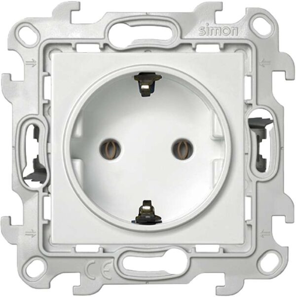 Розетка 1-м СП Simon 24 16А IP20 2P+E Push&Go без защ. шторок механизм бел. Simon 2420434-030 (1278975)