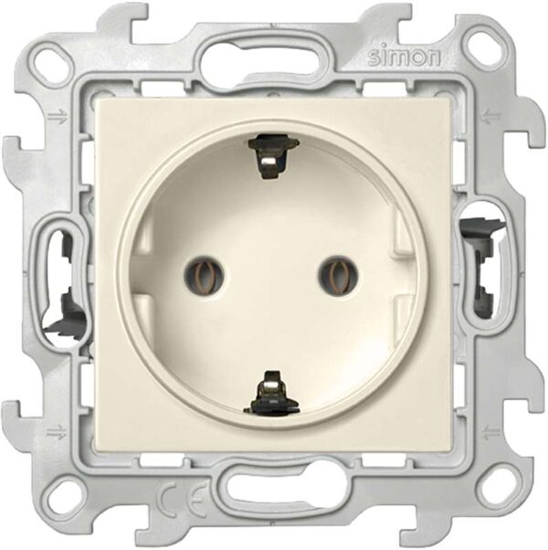 Розетка 1-м СП Simon 24 16А IP20 2P+E Push&Go без защ. шторок механизм сл. кость Simon 2420434-031 (1278977)
