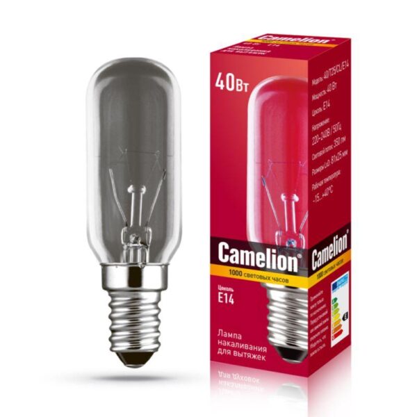 Лампа накаливания MIC 40/T25/CL/E14 для вытяжек Camelion 12984 (492465)