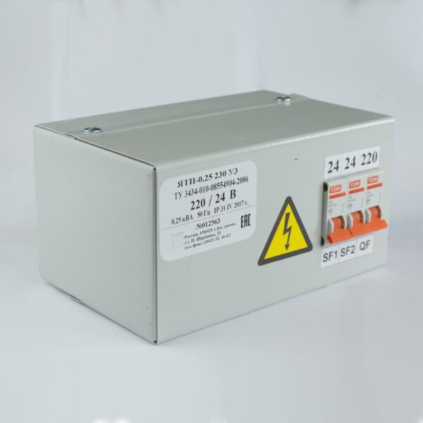 Ящик с понижающим трансформатором ЯТП 0.25 220/36В (3 авт. выкл.) Кострома ОС0000002367 (13090)