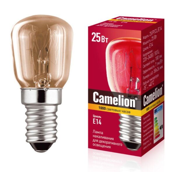 Лампа накаливания MIC 25/P/CL/E14 Т26 Camelion 13649 (536678)
