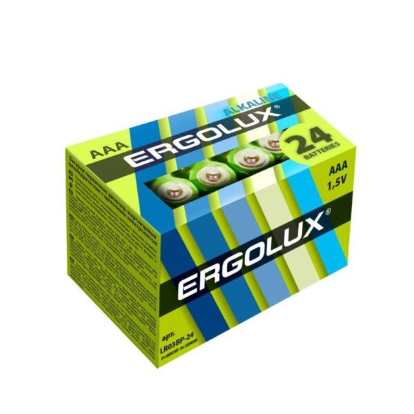 Элемент питания алкалиновый AAA/LR03 1.5В Alkaline BP-24 (уп.24шт) Ergolux 14213 (1381224)