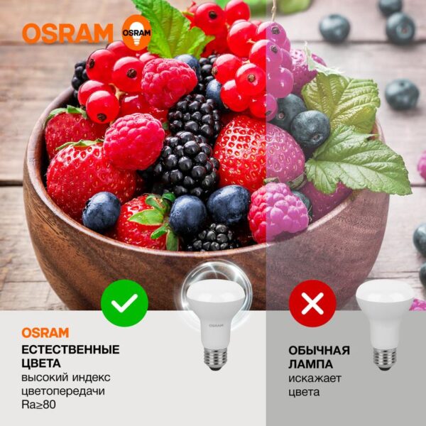 Лампа светодиодная LED Value LV R63 60 8SW/840 8Вт рефлектор матовая E27 230В 10х1 RU OSRAM 4058075581913 (1459980)