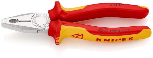 Плоскогубцы комбинированные VDE L-180мм диэлектрические хром. Knipex KN-0306180 (1532715)