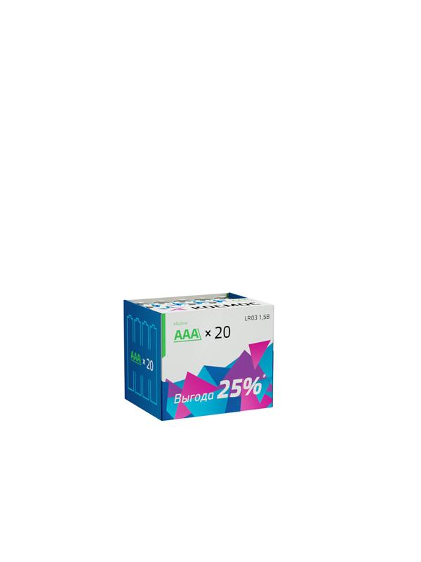 Элемент питания алкалиновый AAA/LR03 (уп.20шт) КОСМОС KOCLR0320BOX (153769)