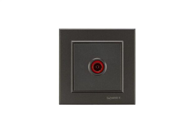 Розетка телевизионная проходная TV СП Karea 16А IP20 дым. металлик Makel 56050007 (1589873)