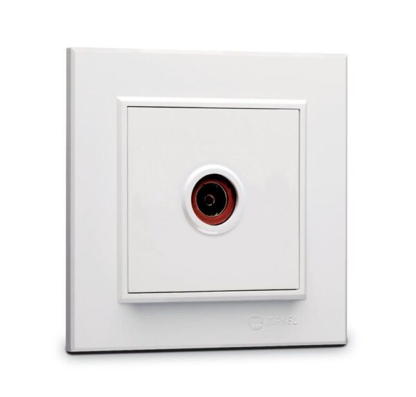 Розетка телевизионная проходная TV 1-м СП Karea IP20 6дБ бел. Makel 56001007 (1600027)