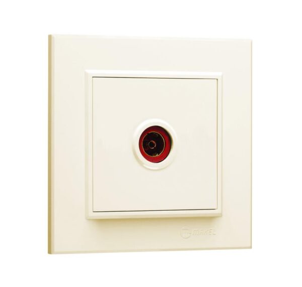 Розетка телевизионная проходная TV 1-м СП Karea IP20 6дБ крем. Makel 56010007 (1600034)