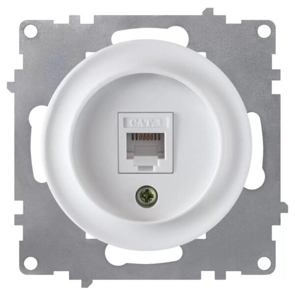 Розетка телефонная 1-м СП Florence RJ11 механизм бел. (1E20601300) OneKeyElectro 2172769 (1656686)