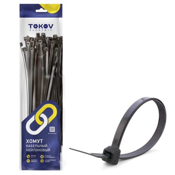 Хомут кабельный нейлоновый черн. 4.8х250 (уп.100шт) TOKOV ELECTRIC TKE-HNS-4.8-250-B/100 (1672347)