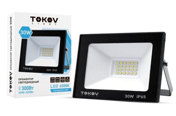 Прожектор светодиодный 30Вт 1700лм 6500К IP65 черн. (TKL) TOKOV ELECTRIC TKL-FL/LED-30-6.5K-IP65 (1686633)