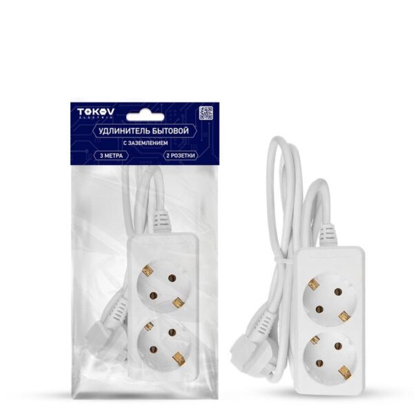 Удлинитель 2х3м с заземл. 16А 3х1 TOKOV ELECTRIC TKE-C01-BU2-3-1-Z (1701107)