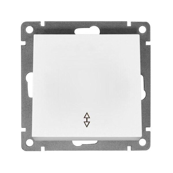 Переключатель проходной 1-кл. СП Афина 10А IP20 механизм бел. Universal A0025 (1734316)