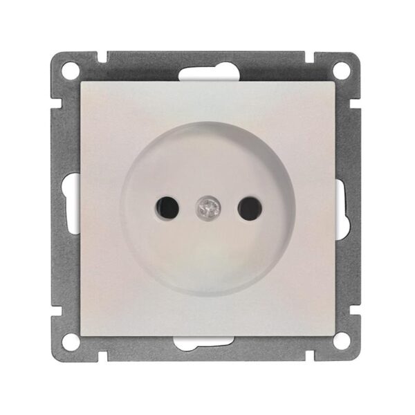 Розетка 1-м СП Афина 16А IP20 без заземл. механизм жемчуж. Universal A0022-OBr (1734374)