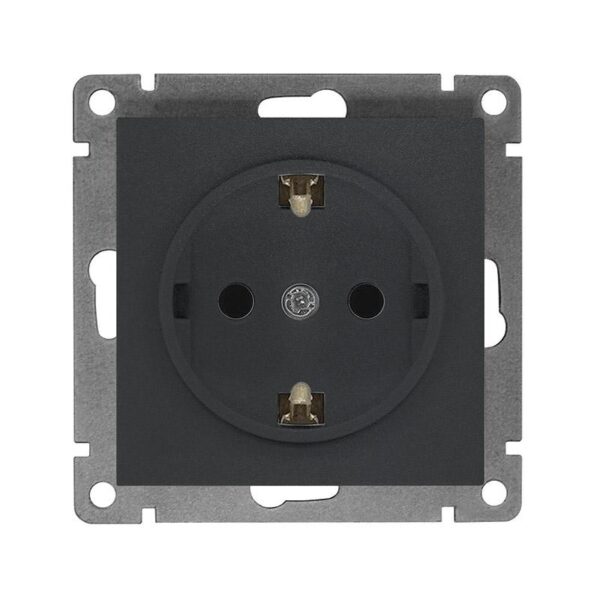 Розетка 1-м СП Афина 16А IP20 с заземл. механизм графит Universal A0028-Gr (1734390)