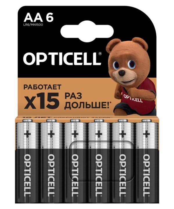 Элемент питания алкалиновый AA/LR6 (блист. 6шт) Basic Opticell 5051006 (1789754)