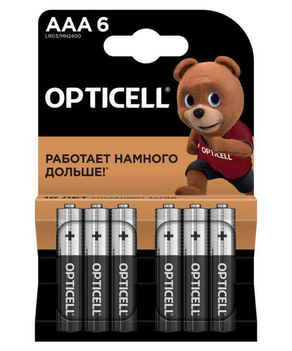 Элемент питания алкалиновый AAA/LR03 (блист. 6шт) Basic Opticell 5051007 (1789755)