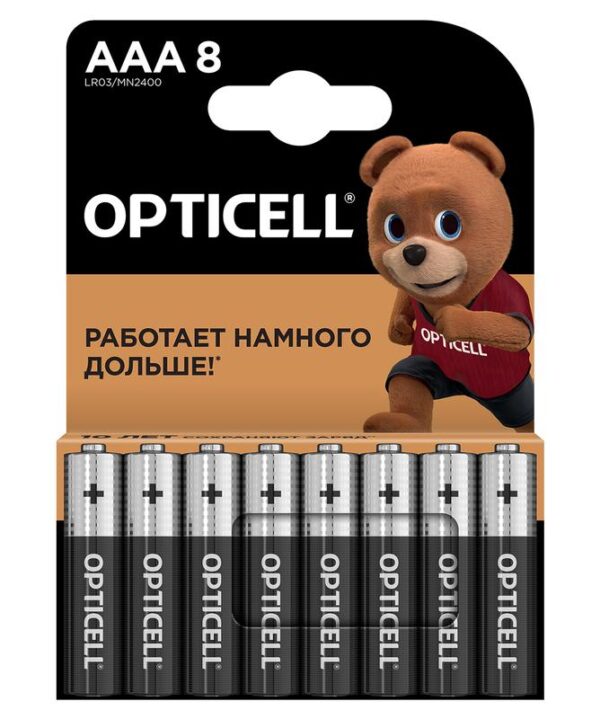 Элемент питания алкалиновый AAA/LR03 (блист. 8шт) Basic Opticell 5051009 (1789757)