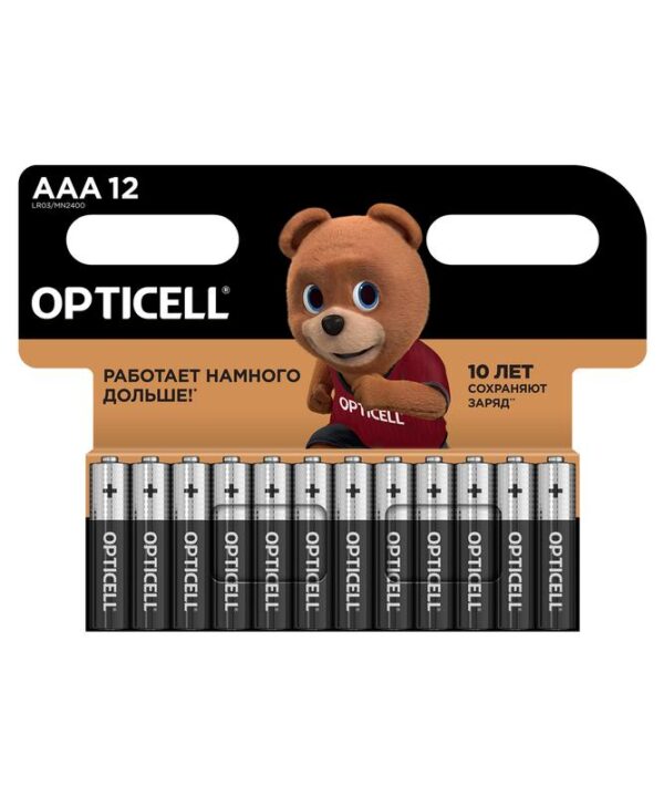 Элемент питания алкалиновый AAA/LR03 (блист. 12шт) Basic Opticell 5051011 (1789759)