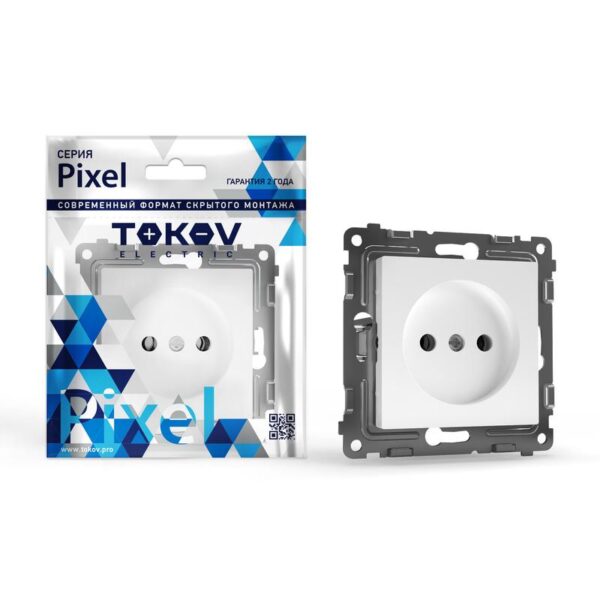 Розетка 1-м СП Pixel 16А IP20 без заземл. механизм бел. TOKOV ELECTRIC TKE-PX-R1-C01 (1791363)