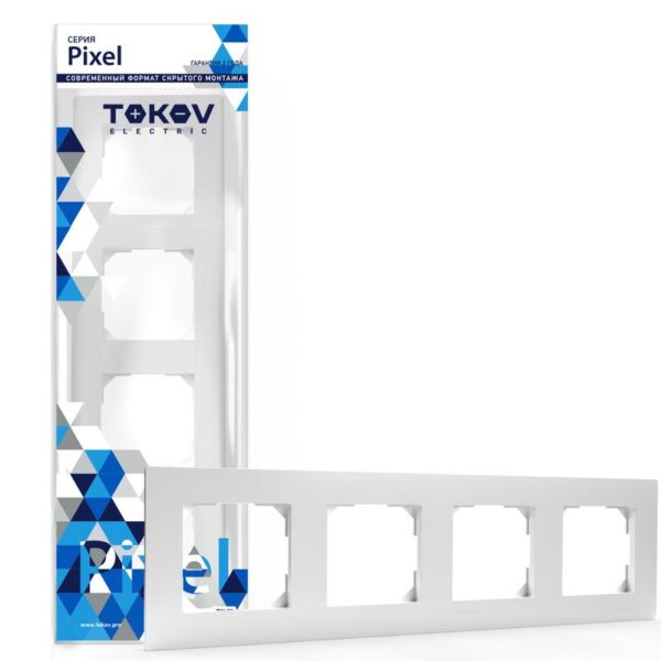 Рамка 4-м Pixel универс. бел. TOKOV ELECTRIC TKE-PX-RM4-C01 (1791378)