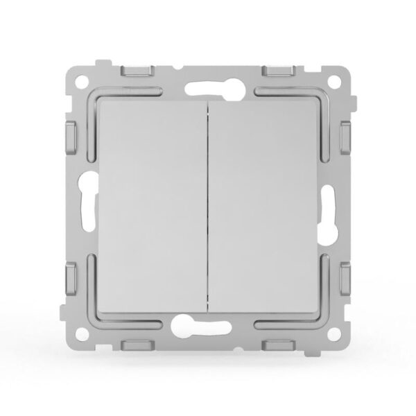 Переключатель проходной 2-кл. СП Pixel 10А IP20 механизм алюм. TOKOV ELECTRIC TKE-PX-P2-C03 (1792263)