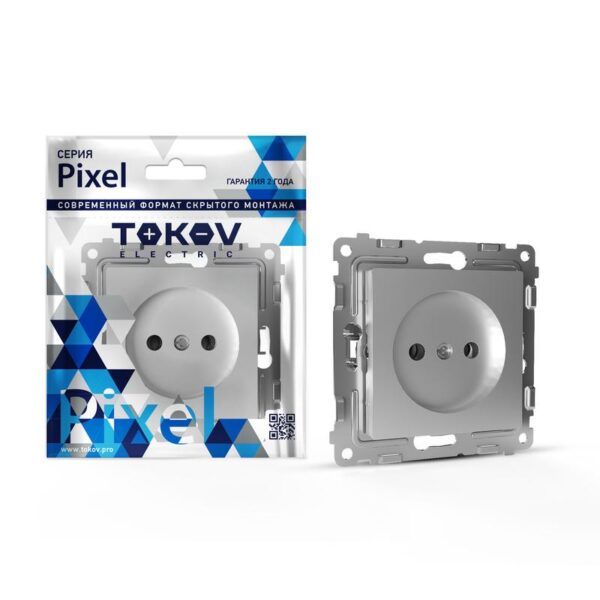 Розетка 1-м СП Pixel 16А IP20 без заземл. защ. шторки механизм алюм. TOKOV ELECTRIC TKE-PX-R1SF-C03 (1792266)