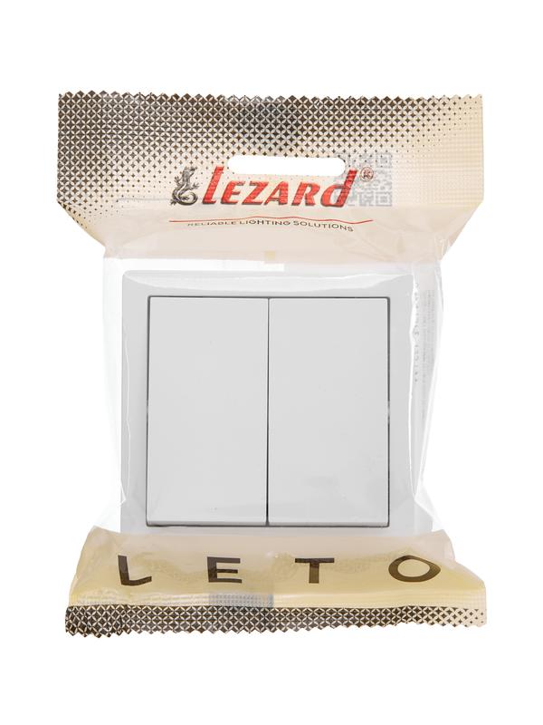 Выключатель 2-кл. ОП LETO бел. LEZARD 752-0200-101 (1818624)