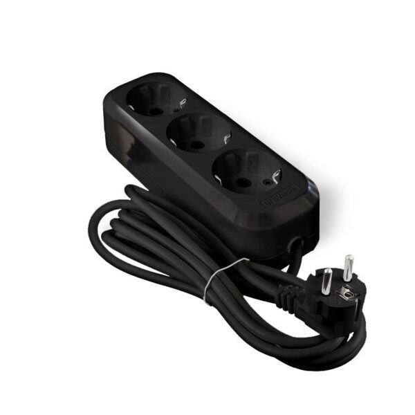 Удлинитель 3х2м с заземл. 16А IP20 Е-303 ПВС 3х1 АБС-пластик черн. UNIVersal 2180 (1819896)