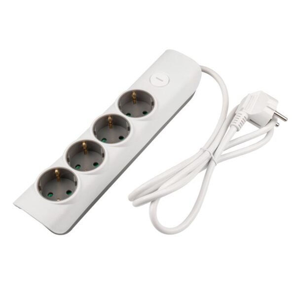 Удлинитель 4х5м с заземл. с выкл. бел. ET-04-500W (4х5.0) JAZZway 5051836 (1832514)