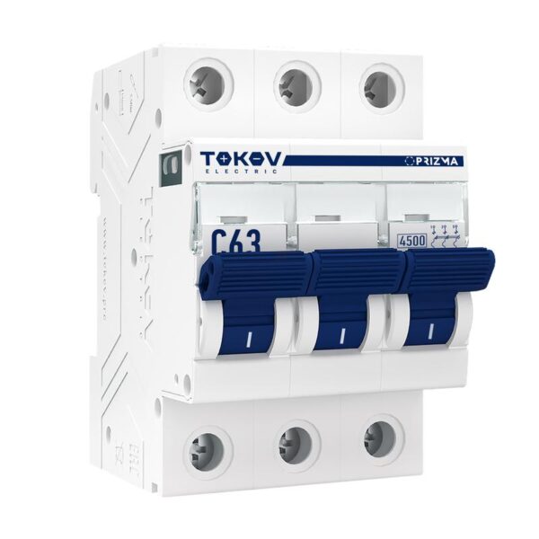Выключатель автоматический модульный 3п C 63А 4.5кА PRIZMA TOKOV ELECTRIC TKE-PZ45-MCBI-3-63-C (1848353)