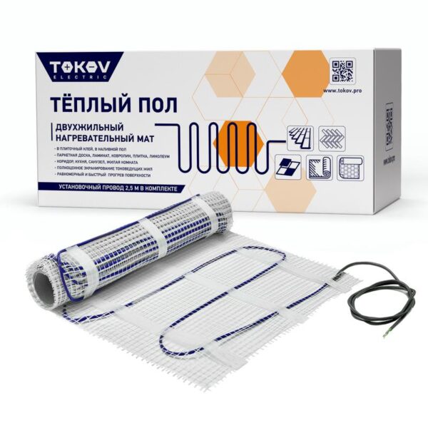 Комплект "Теплый пол" (мат) 150Вт/кв.м 12кв.м TOKOV ELECTRIC TKE-MAT150-1800-12 (1873496)