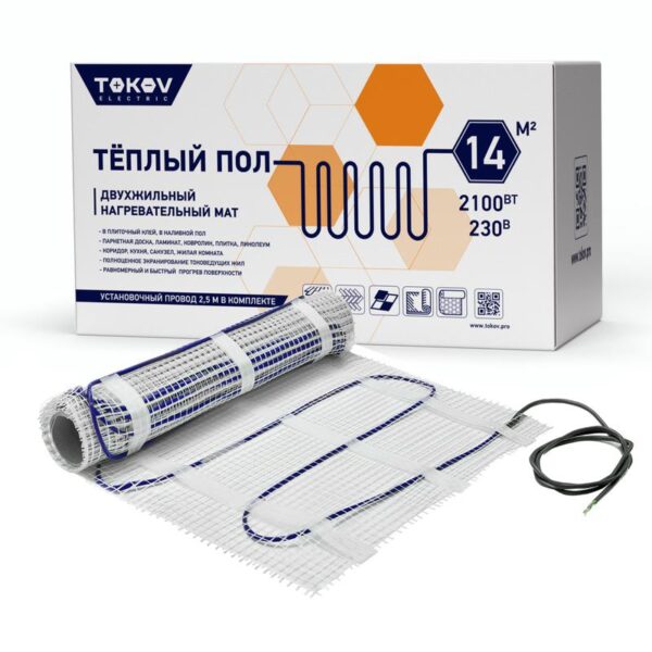 Комплект "Теплый пол" (мат) 150Вт/кв.м 14кв.м TOKOV ELECTRIC TKE-MAT150-2100-14 (1873497)