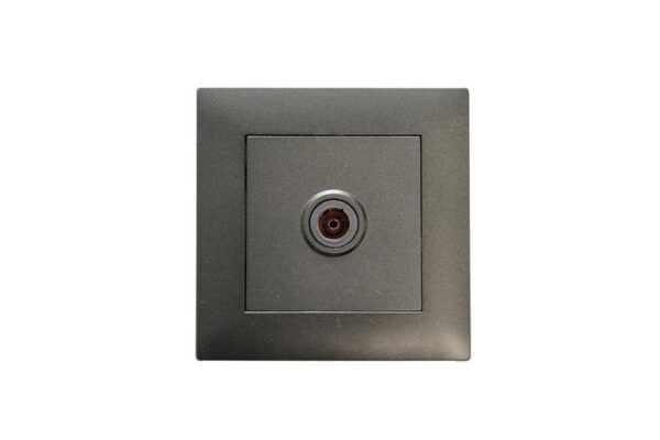 Розетка TV проходная Karea RIZZ STAR дым. металлик Makel 88050007 (1889518)