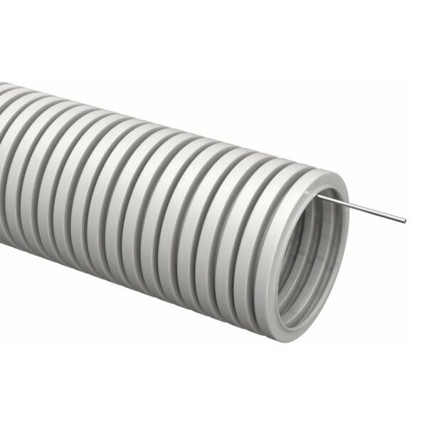 Труба гофрированная ПВХ d25мм с протяжкой сер. (уп.50м) TOKOV ELECTRIC TKE-TG/P-25-C06/50 (1975693)