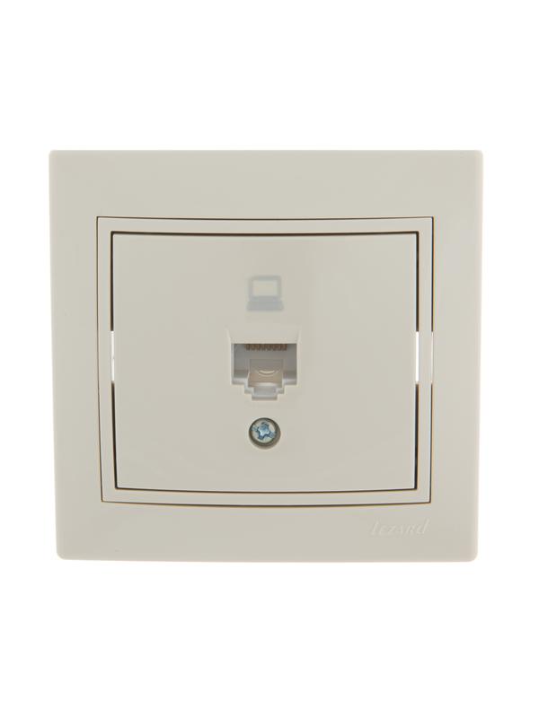 Розетка компьютерная 1-м СП Mira RJ45 крем./крем.. LEZARD 701-0303-139 (203896)