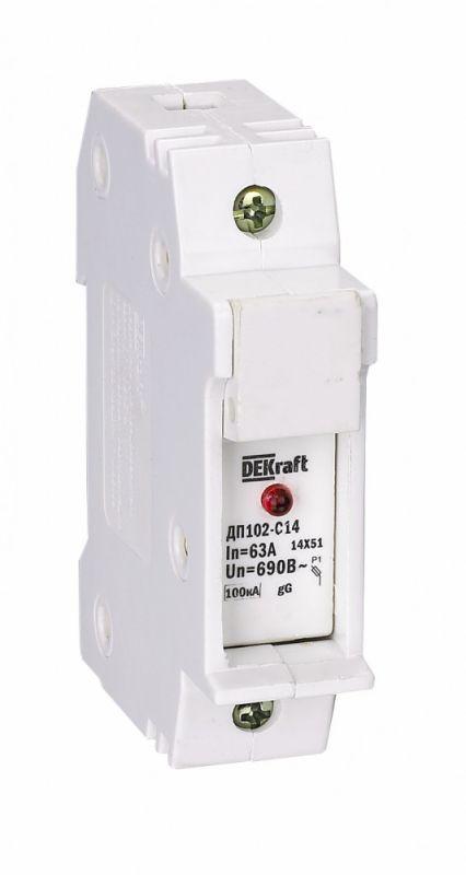 Держатель предохранительного типа C10 ДП102-С10-1Р DEKraft 21383DEK (272852)
