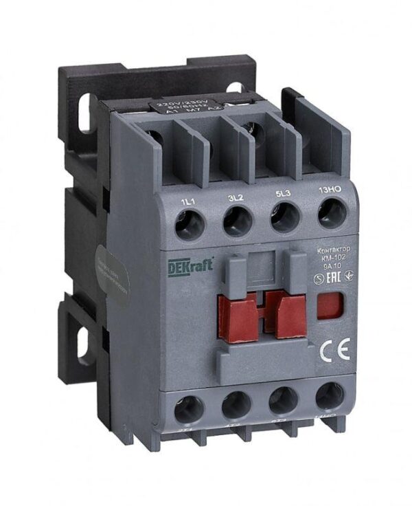 Контактор КМ-102 3п 9А кат. 230В AC 1НО AC-3 AC-4 DEKraft 22001DEK (122778)
