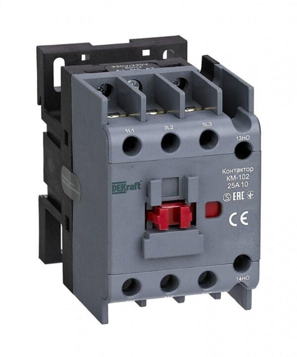 Контактор КМ-102 3п 25А кат. 230В AC 1НО AC-3 AC-4 DEKraft 22004DEK (122786)