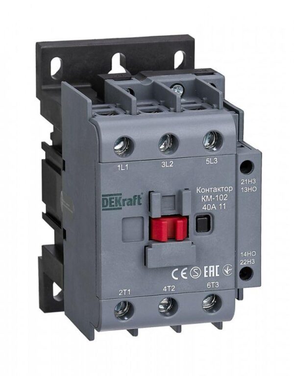 Контактор КМ-102 3п 40А кат. 230В AC 1НО+1НЗ AC-3 AC-4 DEKraft 22006DEK (122795)