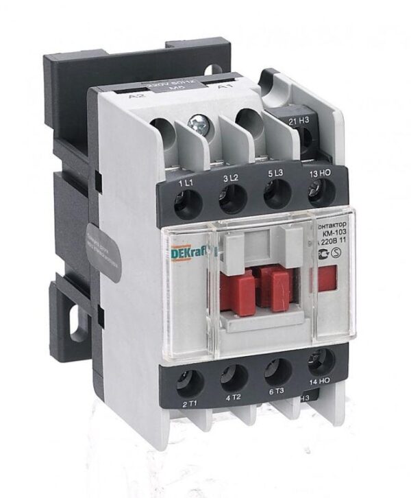 Контактор КМ-103 9А кат. 220В AC 1НО+1НЗ AC-3 DEKraft 22103DEK (276593)
