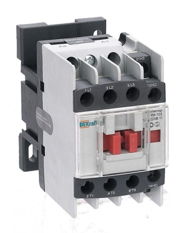 Контактор КМ-103 18А кат. 220В AC 1НО+1НЗ AC-3 DEKraft 22113DEK (293781)