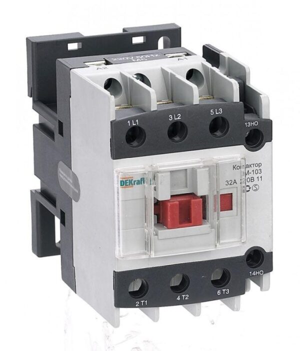Контактор КМ-103 32А кат. 220В AC 1НО+1НЗ AC-3 DEKraft 22123DEK (293778)