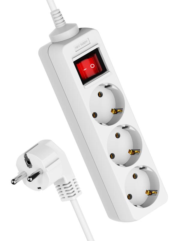 Удлинитель 3х5м с заземл. 16А IP20 ПВС 3х1 с выкл. КОСМОС YKsm5m-3g-Z-V(K) (241659)