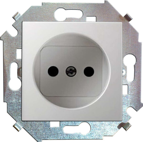 Розетка 1-м СП Simon 15 16А IP20 250В без заземл. винтов. клеммы механизм бел. Simon 1591431-030 (261164)